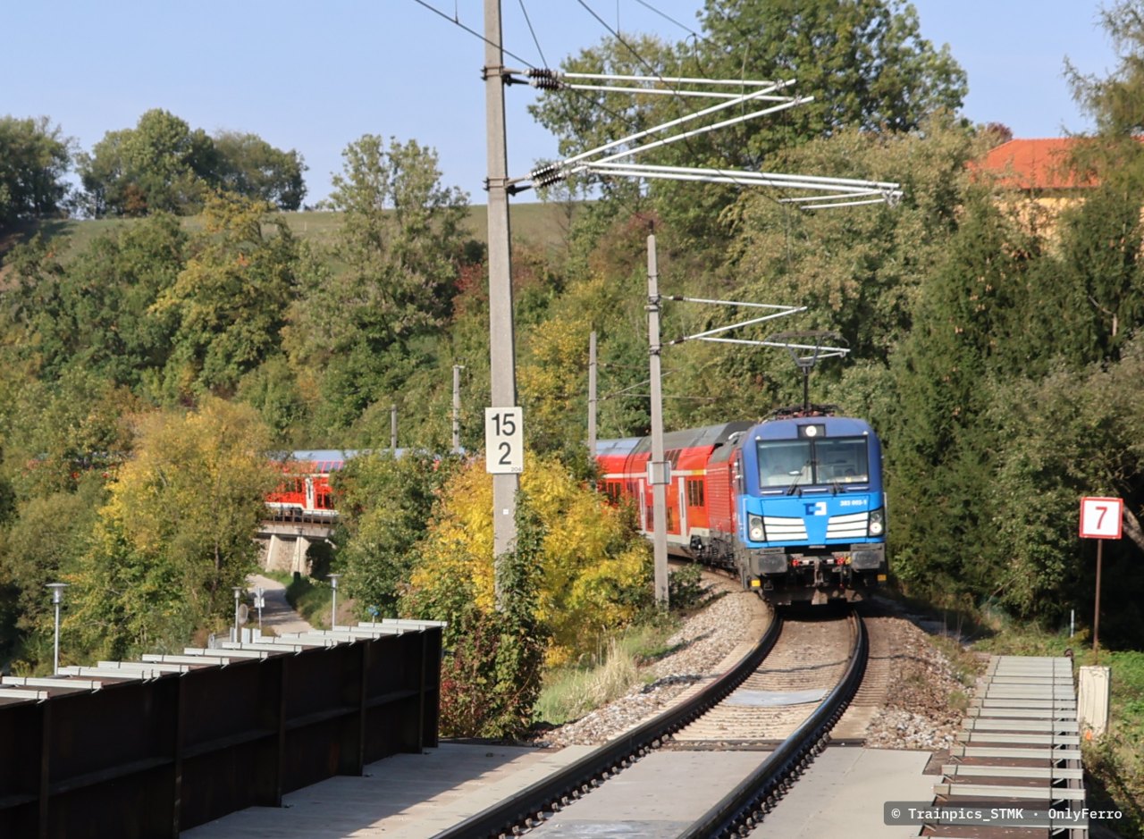 CD 383 mit DB BR 102 und Münex bei St Georgen Gusen